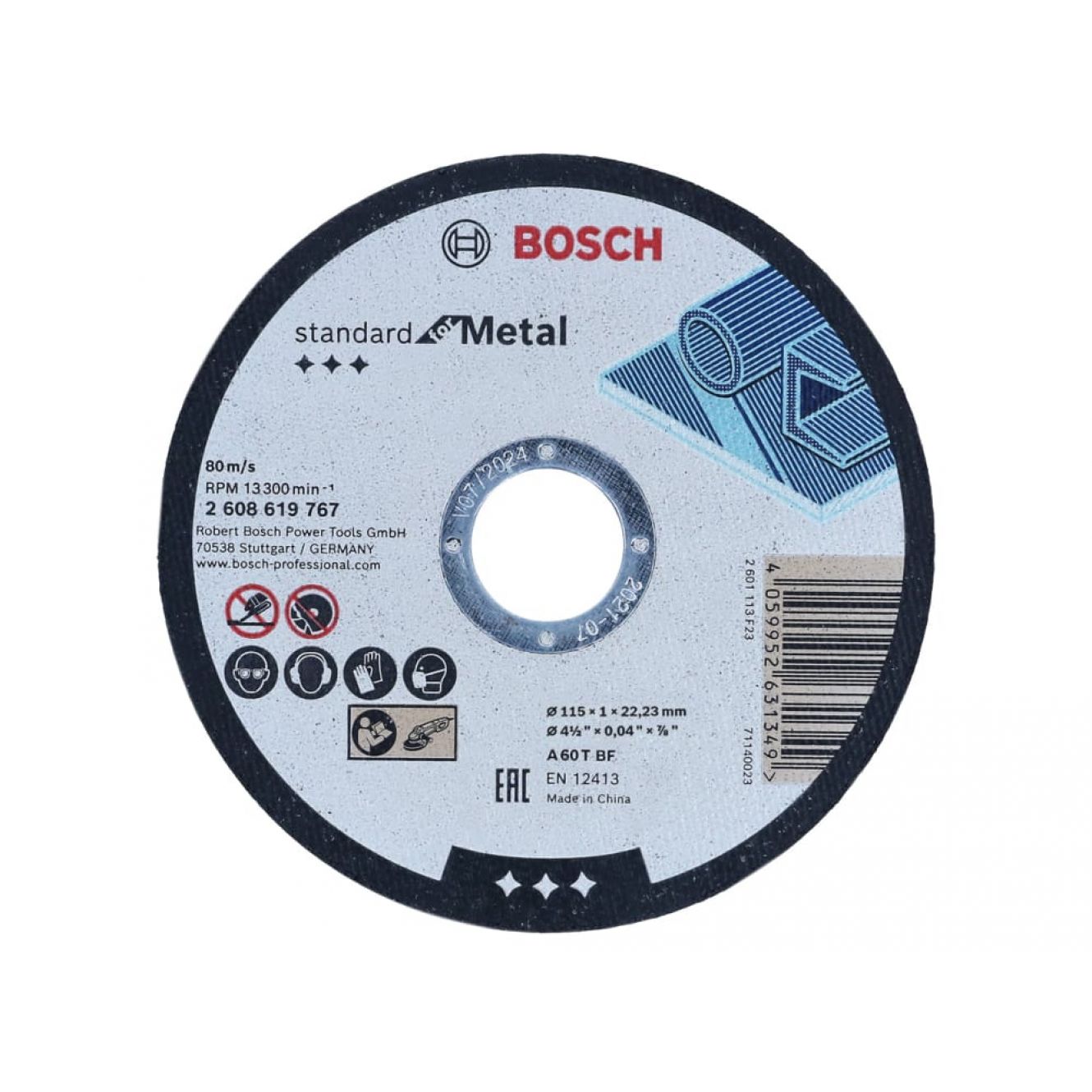 Standard for Metal Cutting Disc 115 x 1.0 x 22.23mm BPA608619767