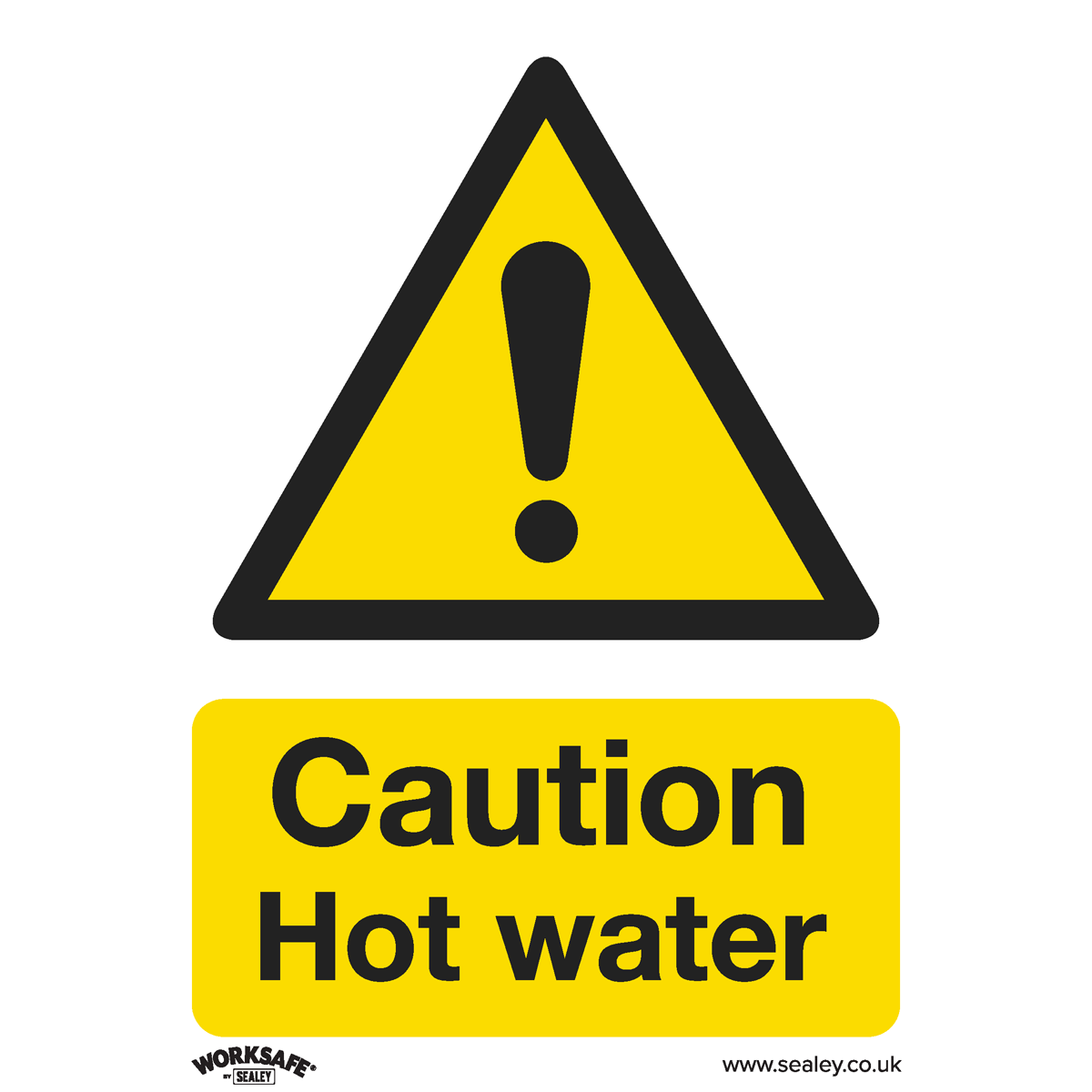 Warning Safety Sign - Caution Hot Water - Rigid Plastic SS38P1