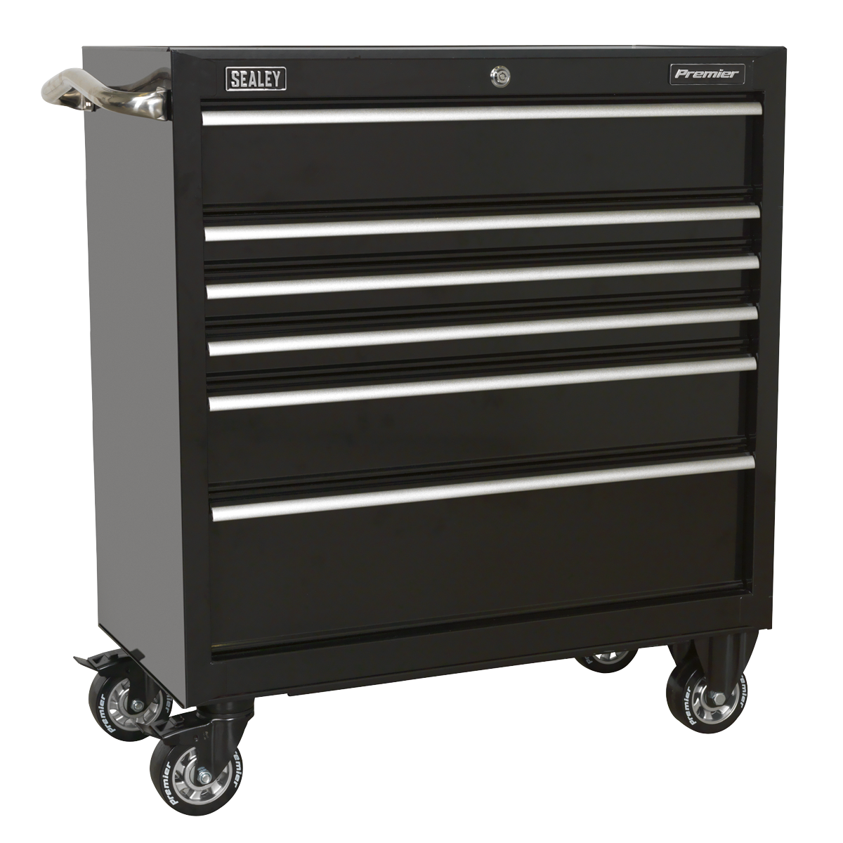 Rollcab 6 Drawer 930mm Heavy-Duty Black PTB93006