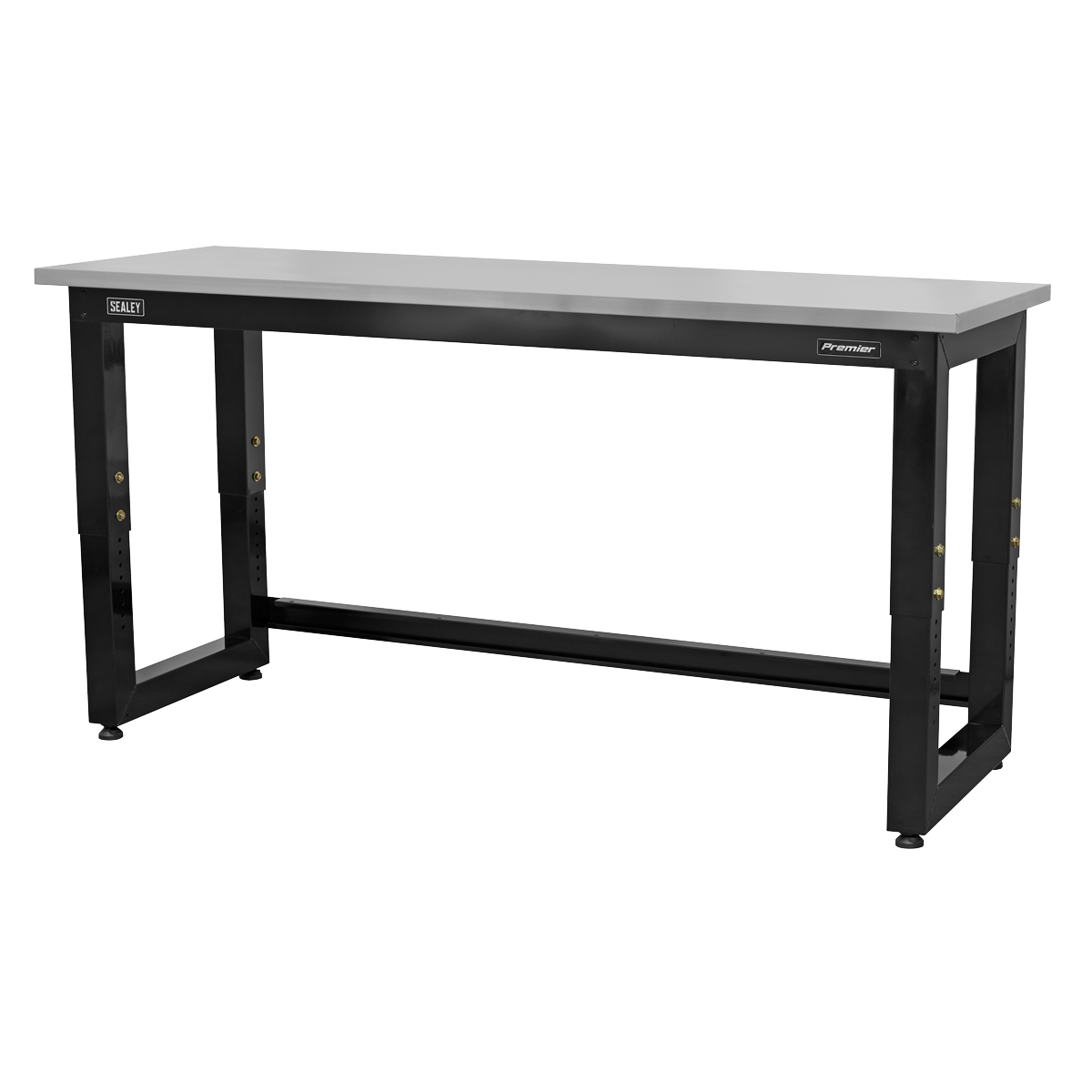 Steel Adjustable Workbench with Stainless Steel Worktop 1830mm - Heavy-Duty APMS23