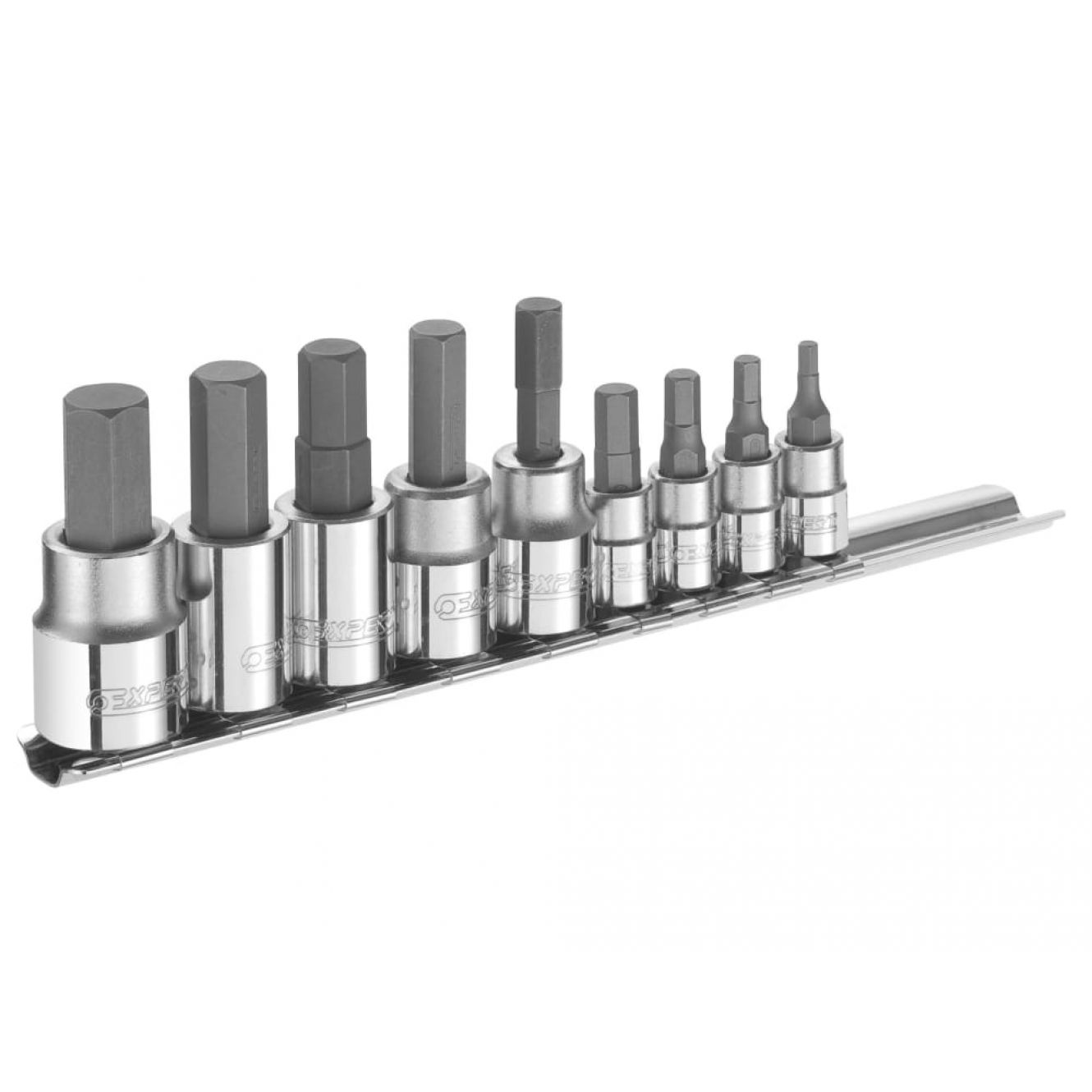 Hex Bit Socket Set of 9 1/4 & 3/8in Drive BRIE034802B