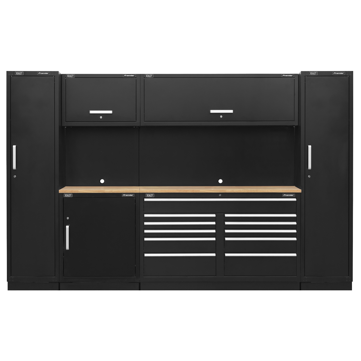 Premier 3.3m Storage System - Pressed Wood Worktop APMSCOMBO7W