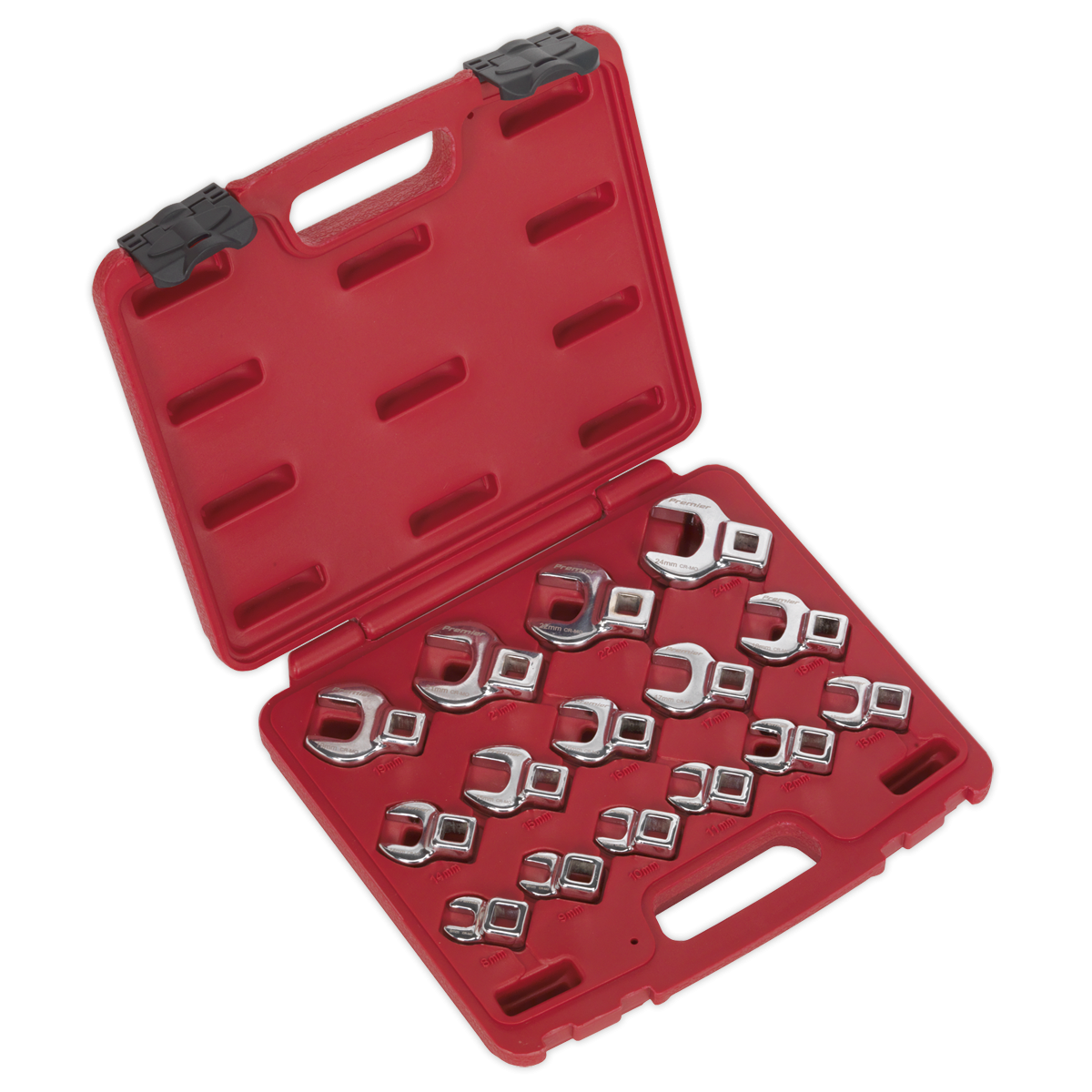 Crow's Foot Open-End Spanner Set 15pc 3/8"Sq Drive Metric AK59891