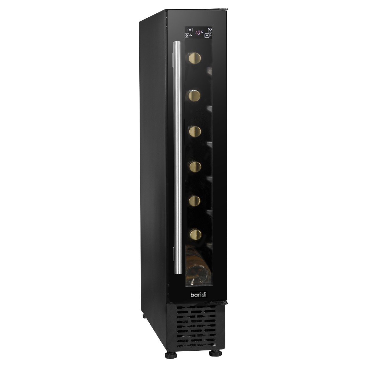 Baridi 7 Bottle 15cm Slim Wine Cooler with Digital Touch Screen Controls, Black DH76
