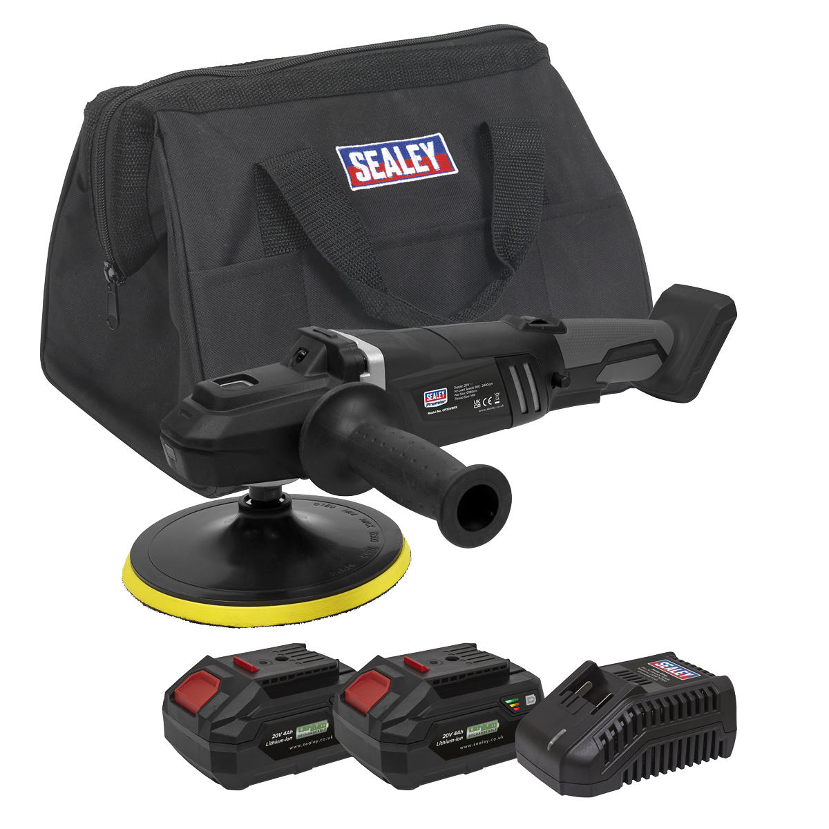 Brushless Rotary Polisher Kit Ø180mm 20V SV20 Series - 2 Batteries CP20VRPXKIT