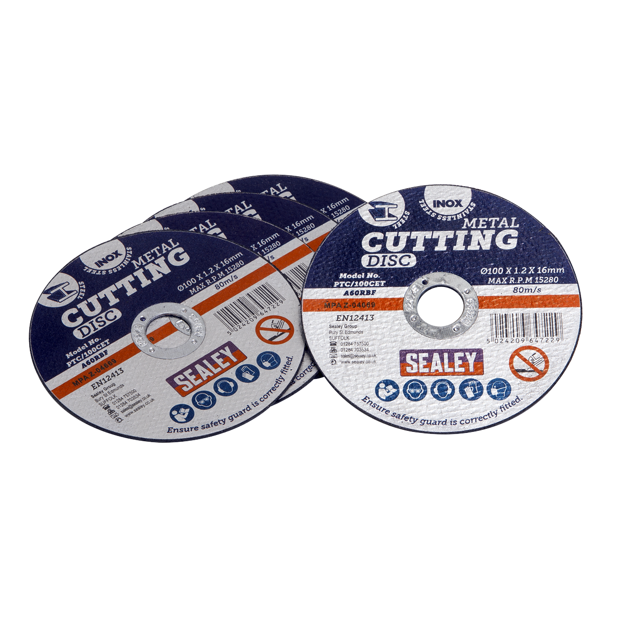 Cutting Disc Ø100 x 1.2mm Ø16mm Bore Pack of 5 PTC/100CET5