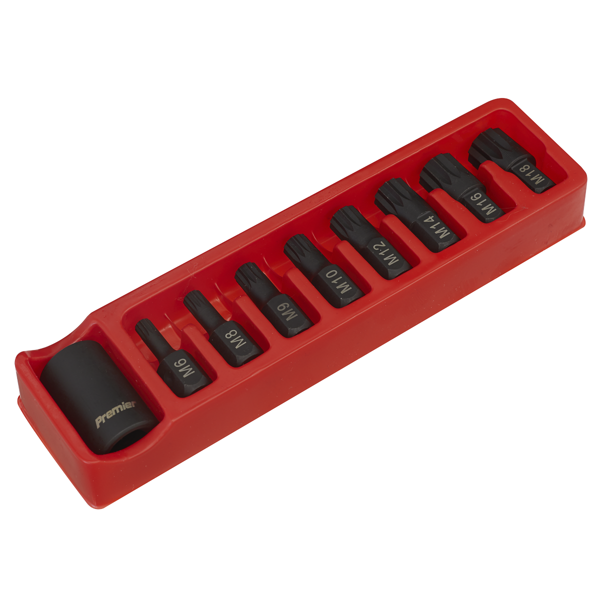 Impact Spline Bit & Holder Set 9pc 1/2"Sq Drive AK5611