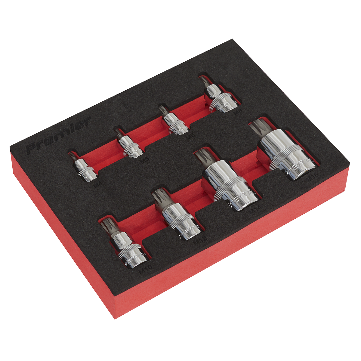 Spline Socket Bit Set 8pc 1/4", 3/8" & 1/2"Sq Drive AK6241