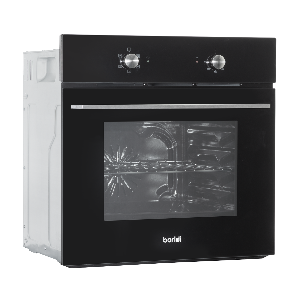 Baridi 60cm Built-In Five Function Fan Assisted Oven, 55L Capacity, Black DH124