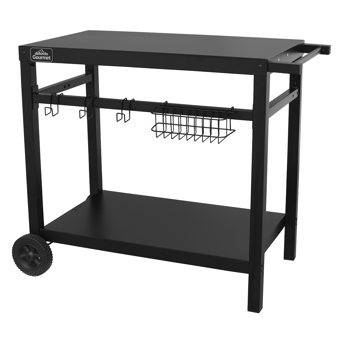 Dellonda BBQ & Plancha Trolley for Outdoor Cooking with Utensil Holder, Black - DG45 DG45