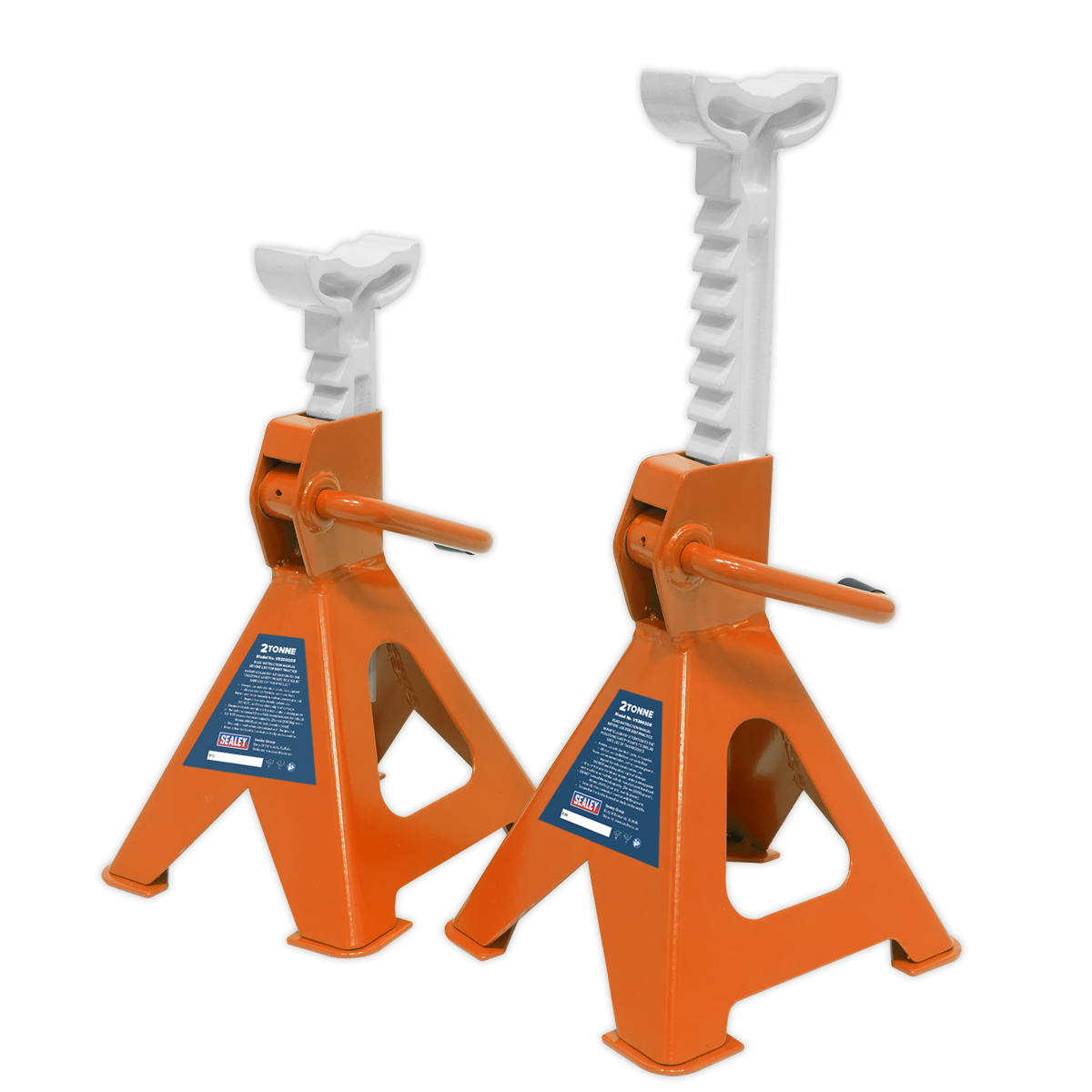 Axle Stands (Pair) 2 Tonne Capacity per Stand Ratchet Type - Orange VS2002OR
