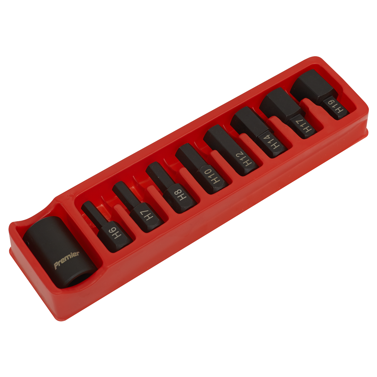 Impact Hex Bit & Holder Set 9pc 1/2"Sq Drive AK5609