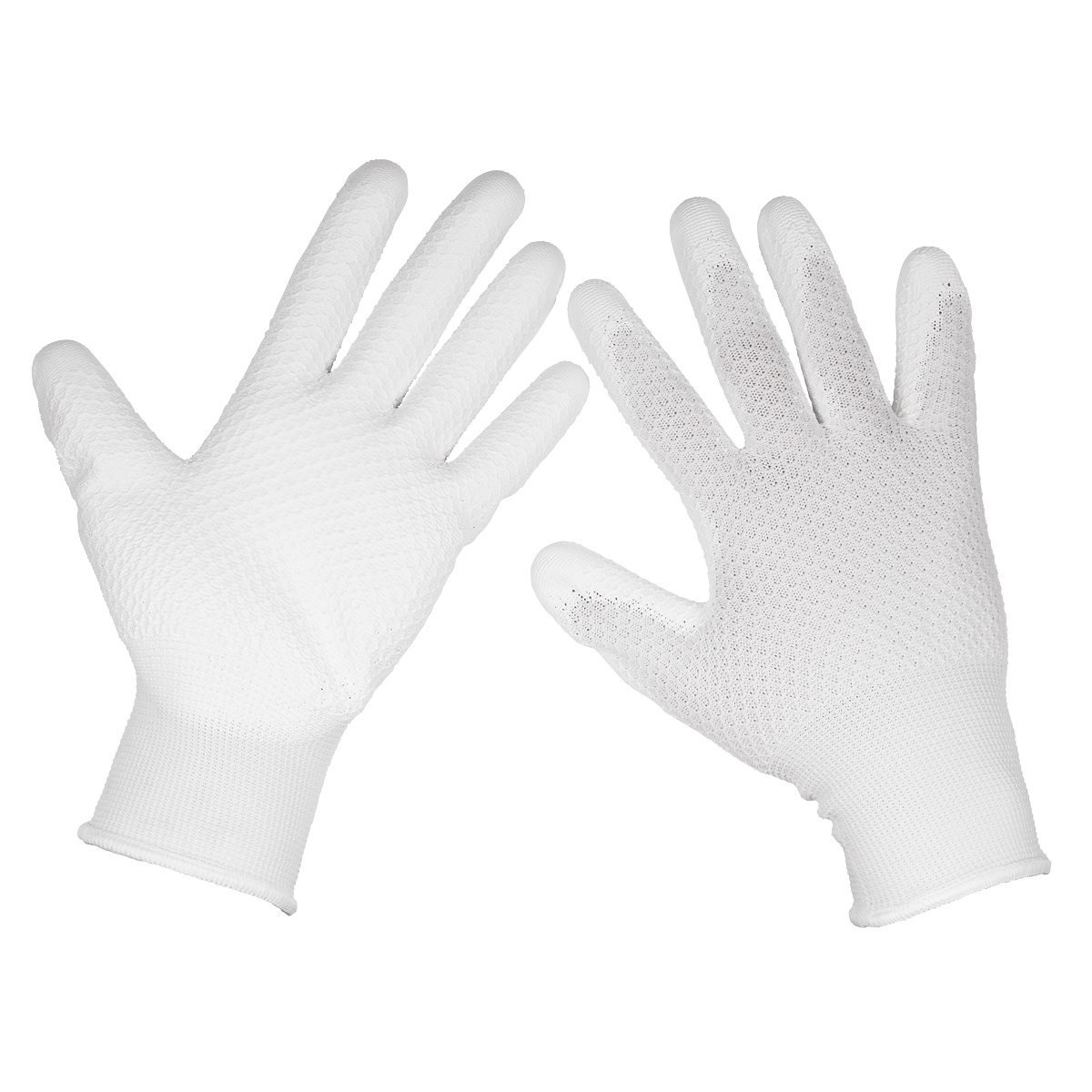 White Precision Grip Gloves - (Large) - Pack of 6 Pairs SSP50L/6