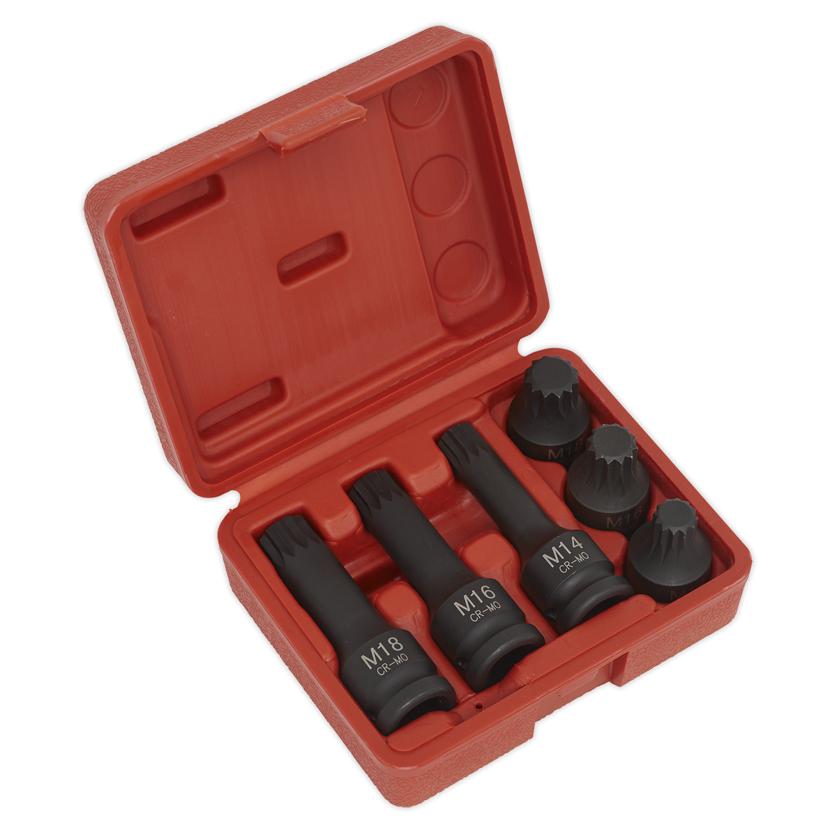 Impact Spline Socket Bit Set 6pc 1/2"Sq Drive SX052