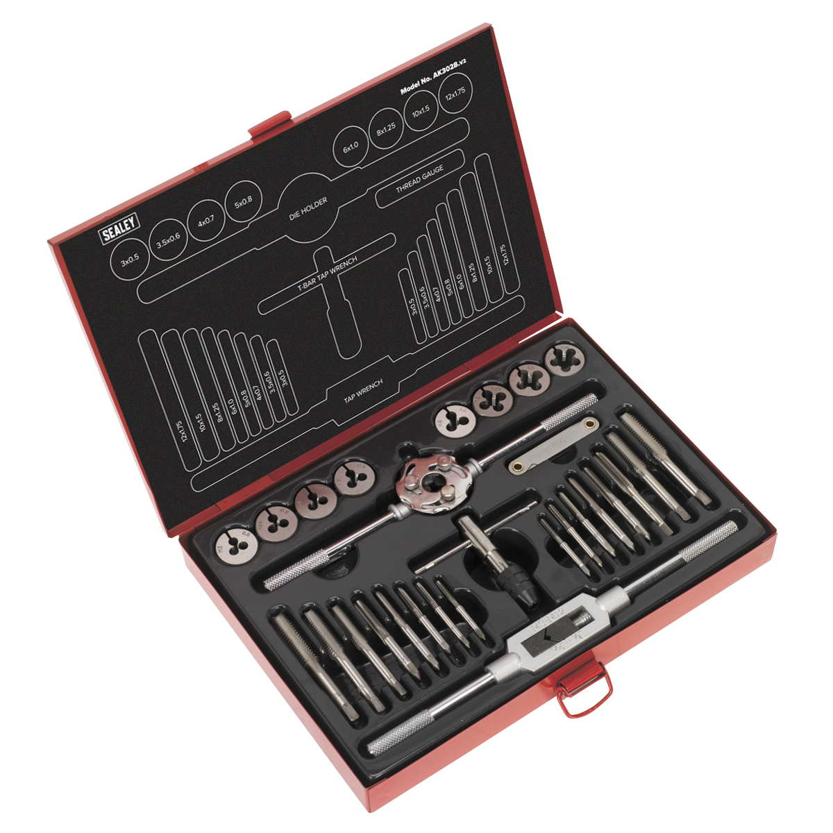Tap & Die Set 28pc Split Dies Metric AK3028