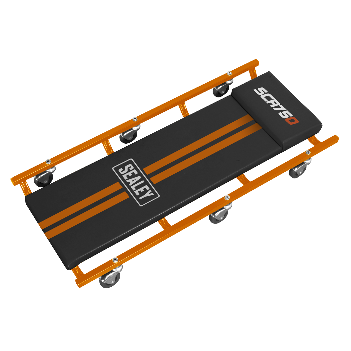 36" Deluxe American-Style Creeper with Steel Frame & 6 Wheels - Orange SCR75O