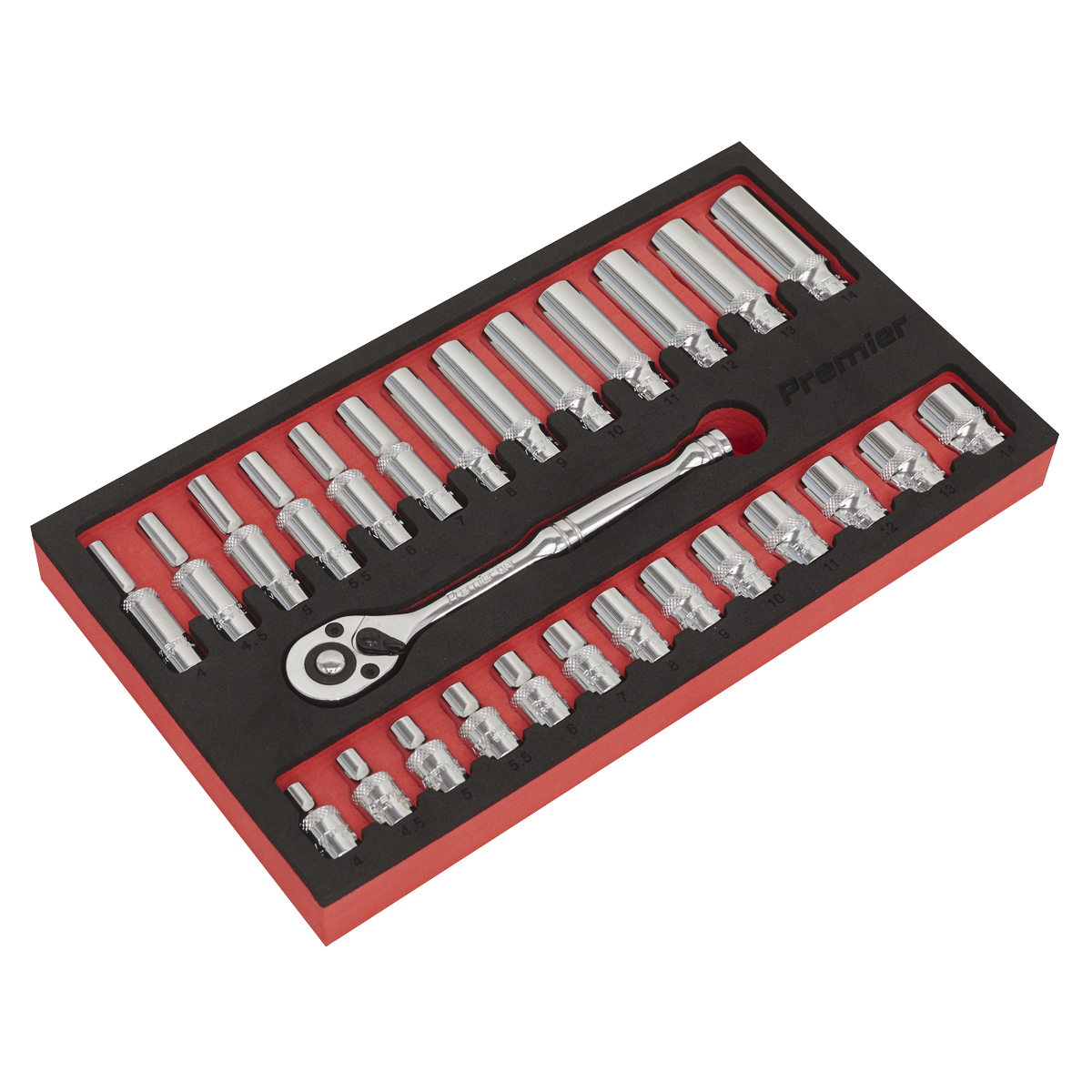 Ratchet Wrench & Socket Set 27pc 1/4"Sq Drive AK66721