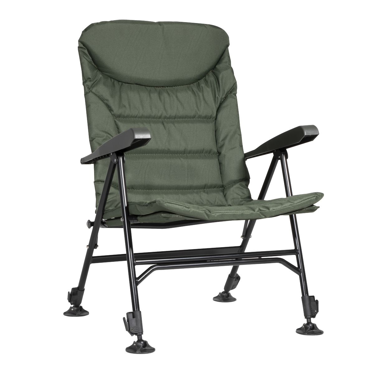 Dellonda Portable Fishing/Camping Chair, Reclining, Adjustable Height, Water Resistant, Rotating Feet for Multiple Terrain, Foldable DL74
