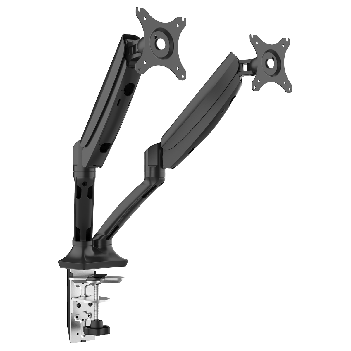 Dellonda Double Monitor Arms, 9kg Load Capacity, 10-27" Screens - Black DH25