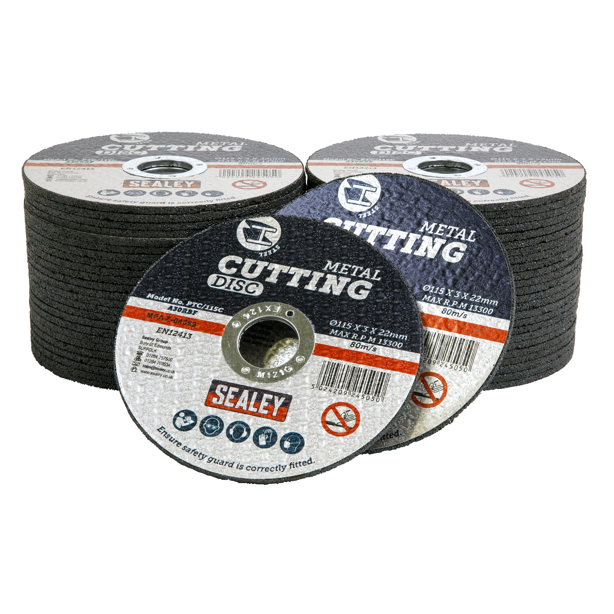 Cutting Disc Pack of 50 Ø115 x 3mm Ø22mm Bore PTC/115C50