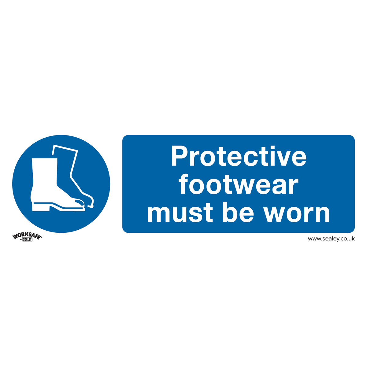 Mandatory Safety Sign - Protective Footwear Must Be Worn - Rigid Plastic SS7P1
