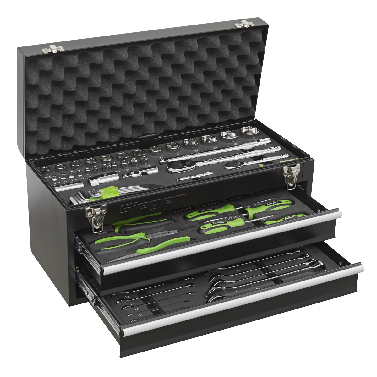 Portable Tool Chest 2 Drawer with 90pc Tool Kit S01055