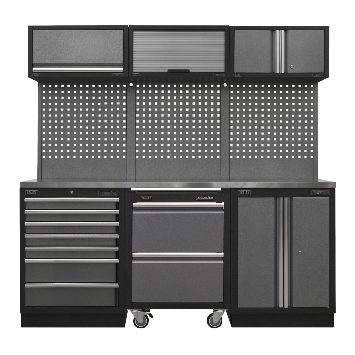 Superline PRO® 2.04m Storage System - Stainless Steel Worktop APMSSTACK12SS