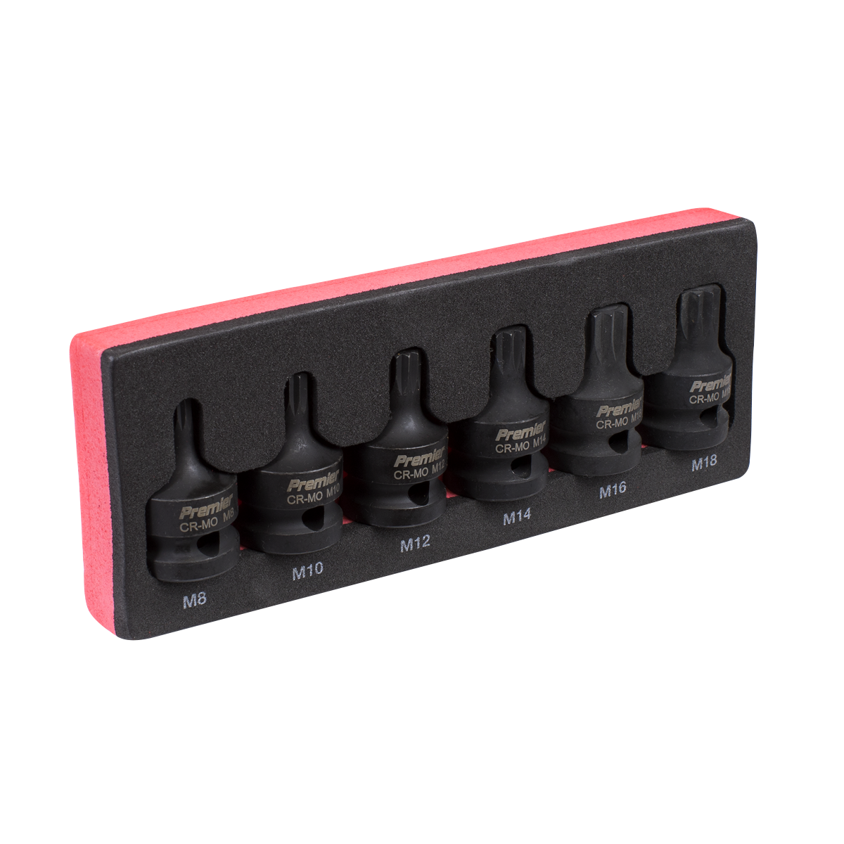 Impact Spline Socket Bit Set 6pc 1/2"Sq Drive AK5608