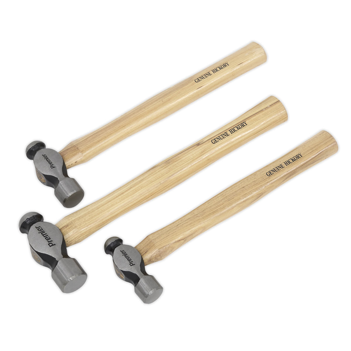 Ball Pein Hammer Set 3pc Hickory Shafts AK203