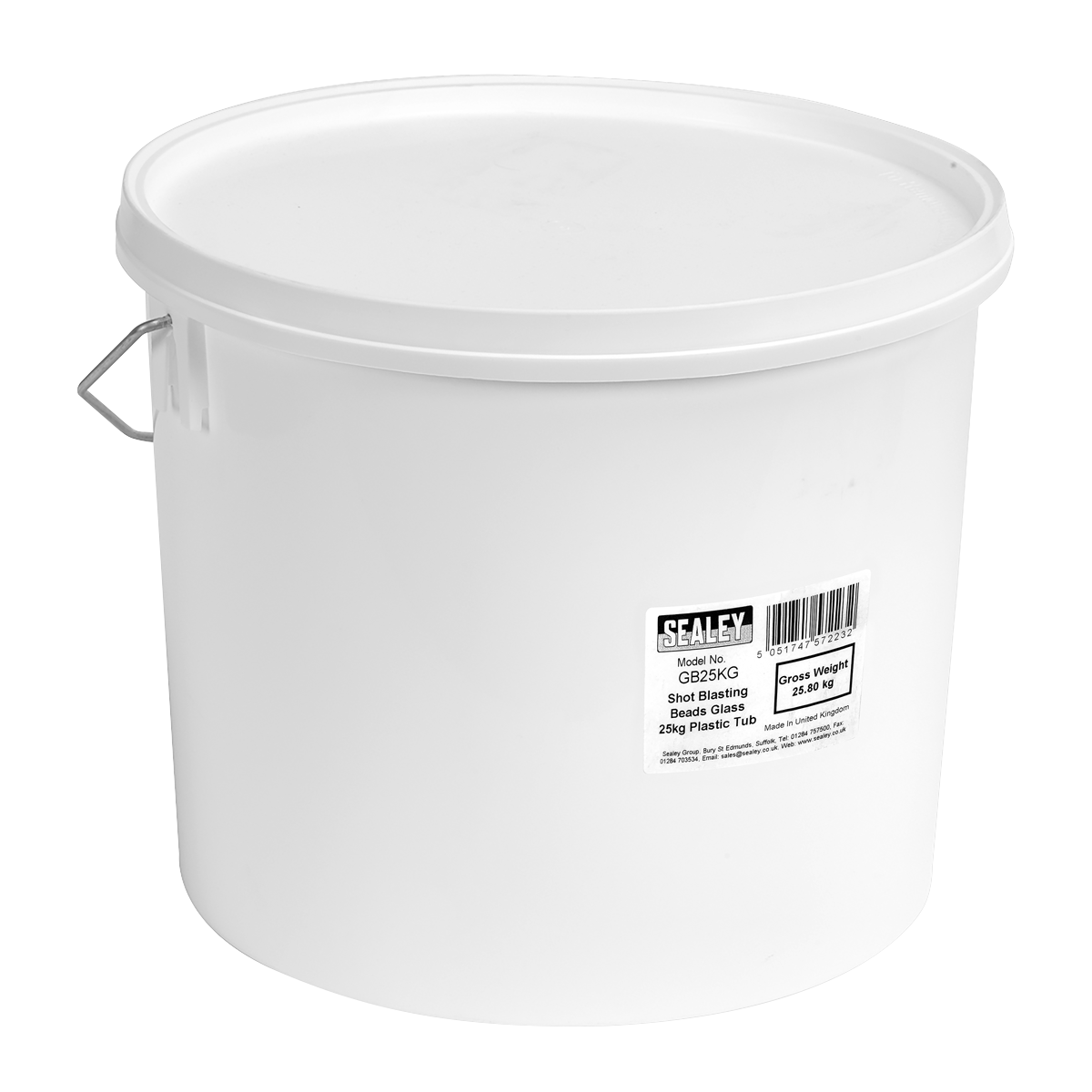 Shot Blasting Beads Glass 25kg Plastic Tub GB25KG