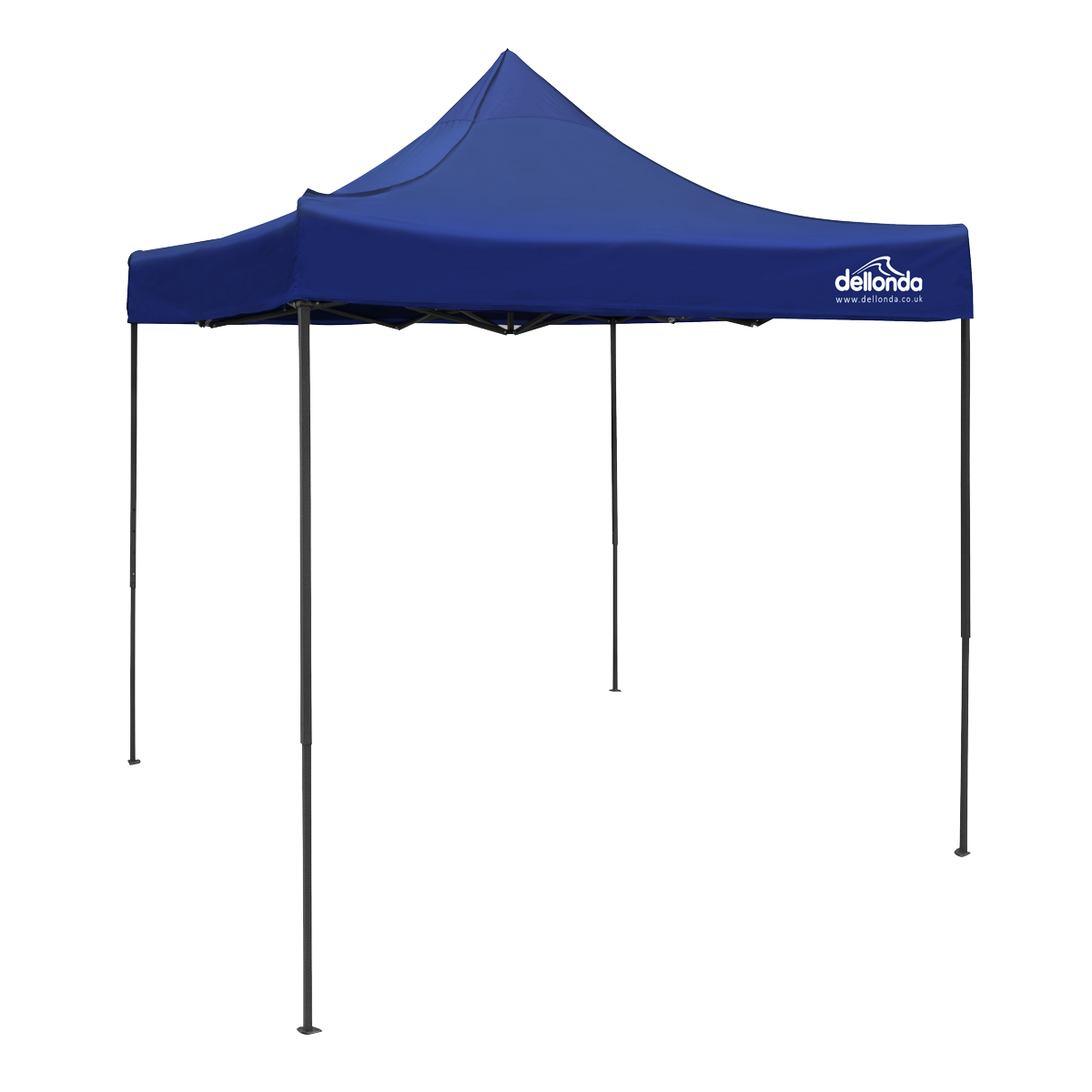 Dellonda Premium 2x2m Pop-Up Gazebo, Heavy Duty, PVC Coated, Water Resistant Fabric, Supplied with Carry Bag, Rope, Stakes & Weight Bags - Blue Canopy DG127