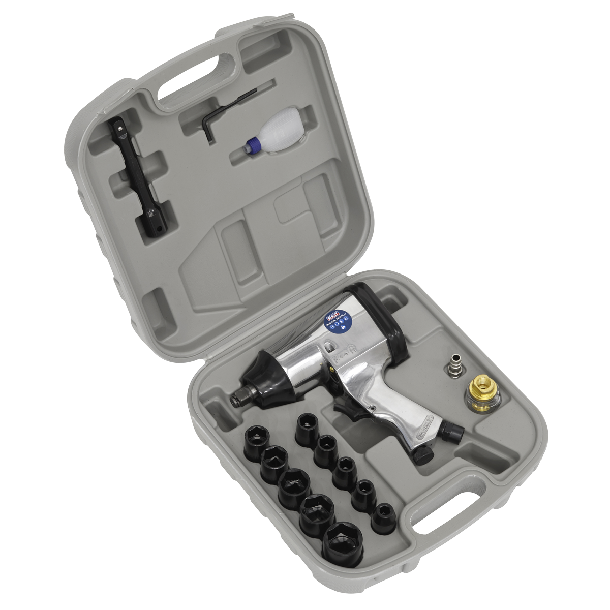 Air Impact Wrench Kit with Sockets 1/2"Sq Drive SA2/TS