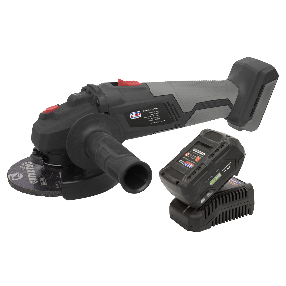 Brushless Angle Grinder Kit Ø115mm 20V 4Ah SV20 Series CP20VAGXKIT1