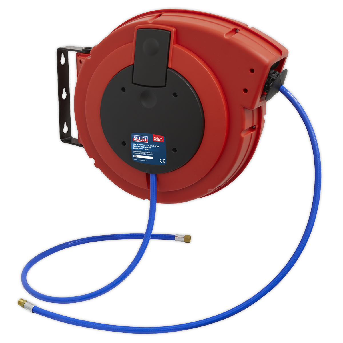 Retractable Air Hose Reel HD Mechanism 15m Ø8mm ID - PU Hose SA894