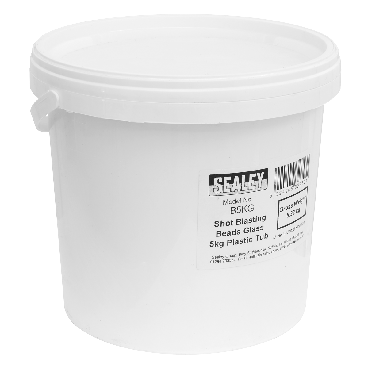 Shot Blasting Beads Glass 5kg Plastic Tub B5KG