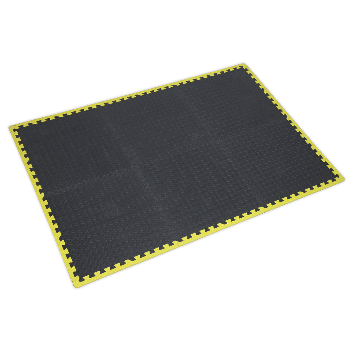 Interlocking EVA Foam Workshop Mat Set 1240 x 1825mm with Hi-Vis Edges MIC1218Y3