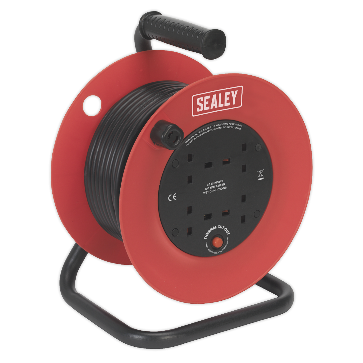 Cable Reel 25m 4 x 230V 1.5mm² Heavy-Duty Thermal Trip CR25/1.5