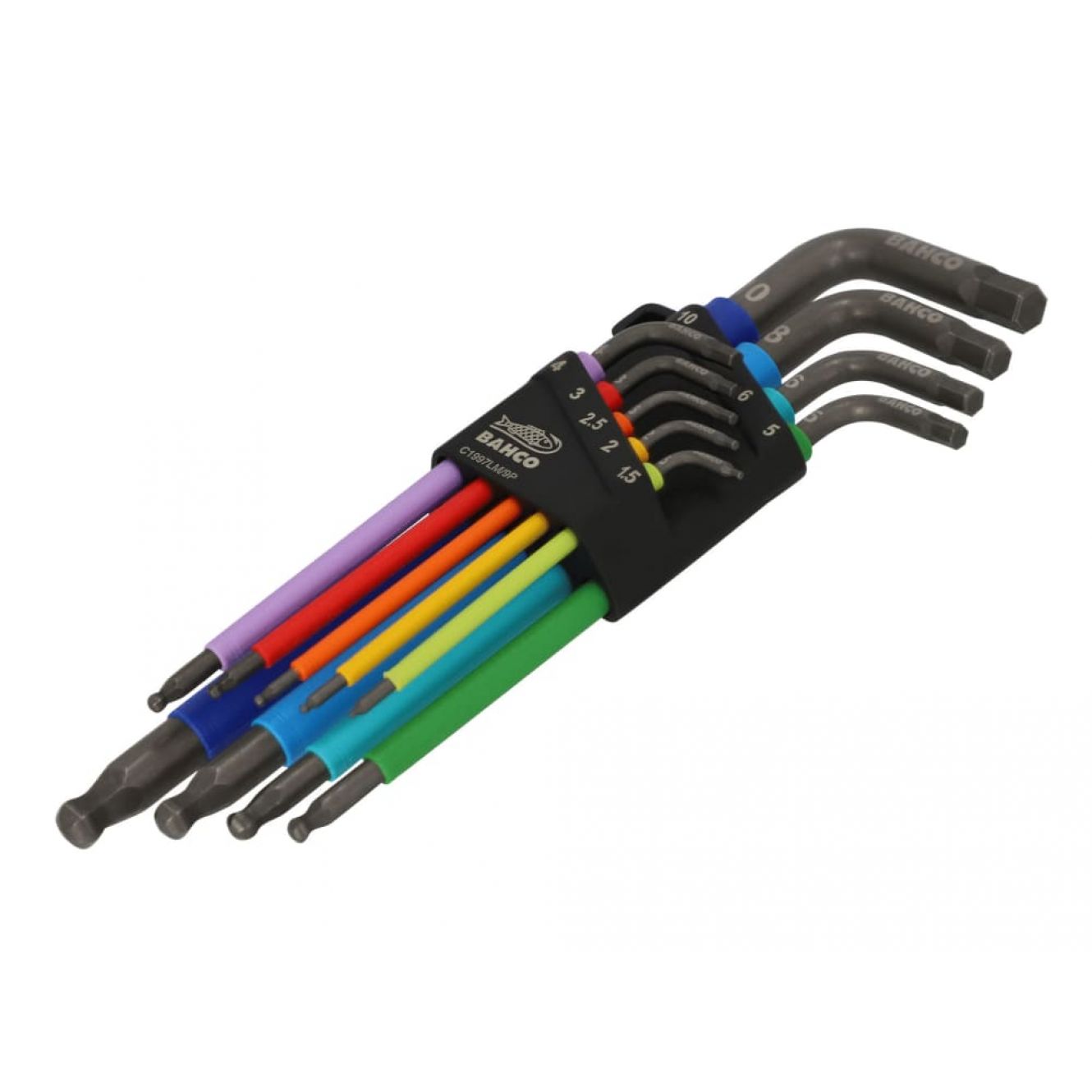 C1997LM/9P Metric Long Ball End Coloured Hex L-Key Set, 9 Piece BAHC1997LM9P