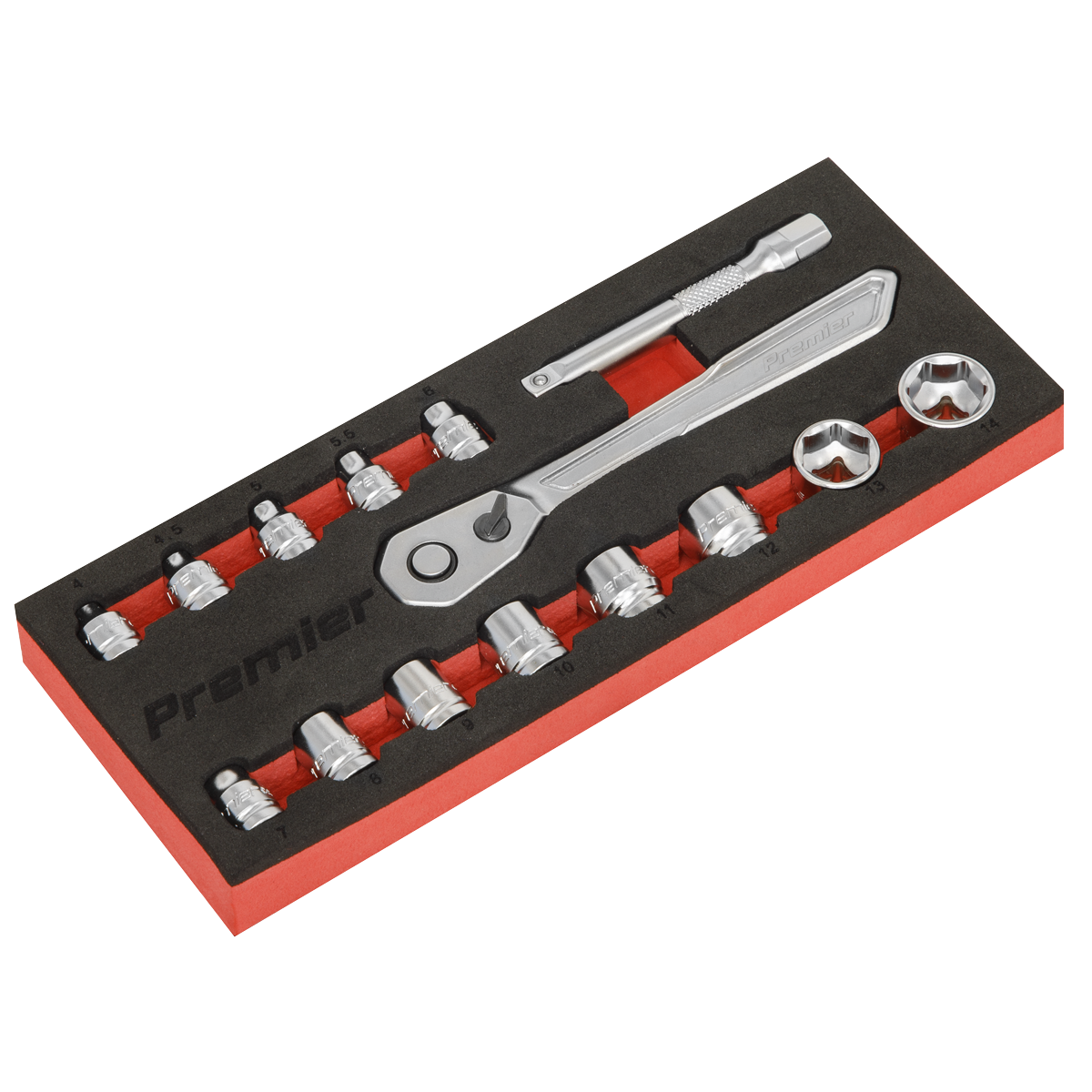 Low Profile Socket Set 15pc 1/4"Sq Drive Metric - Platinum Series AK5783