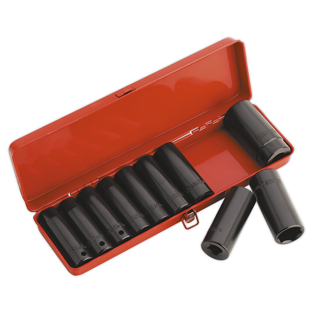 Impact Socket Set 10pc 1/2"Sq Drive Deep Metric AK58/11M