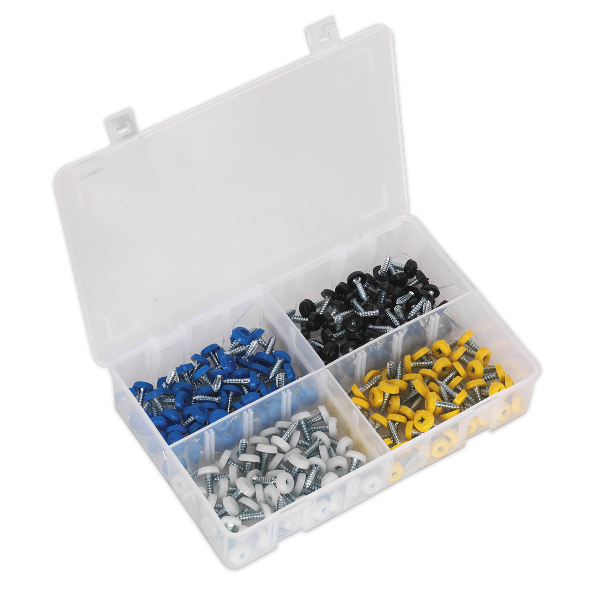 Numberplate Screw Assortment 200pc 4.8mm x 18mm Plastic Enclosed Head AB076NP
