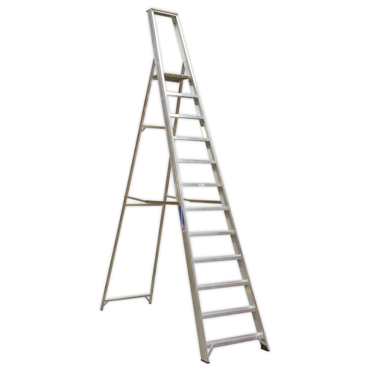 Aluminium Step Ladder 12-Tread Industrial BS 2037/1 AXL12