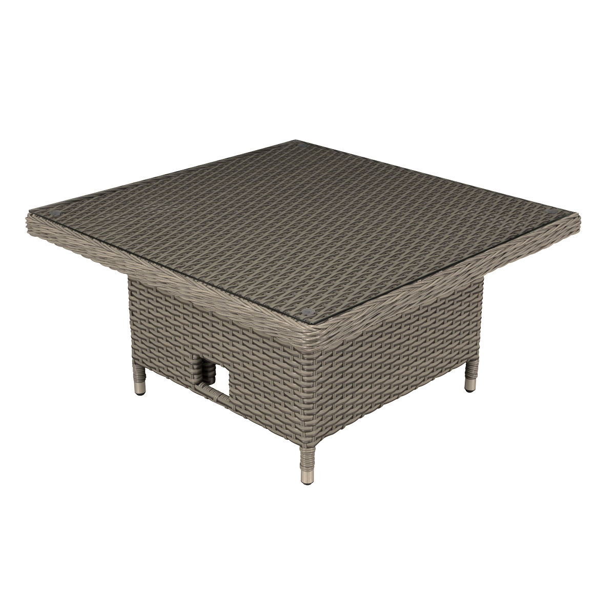 Dellonda Chester Rattan Wicker Adjustable Outdoor Dining Table, Brown DG73