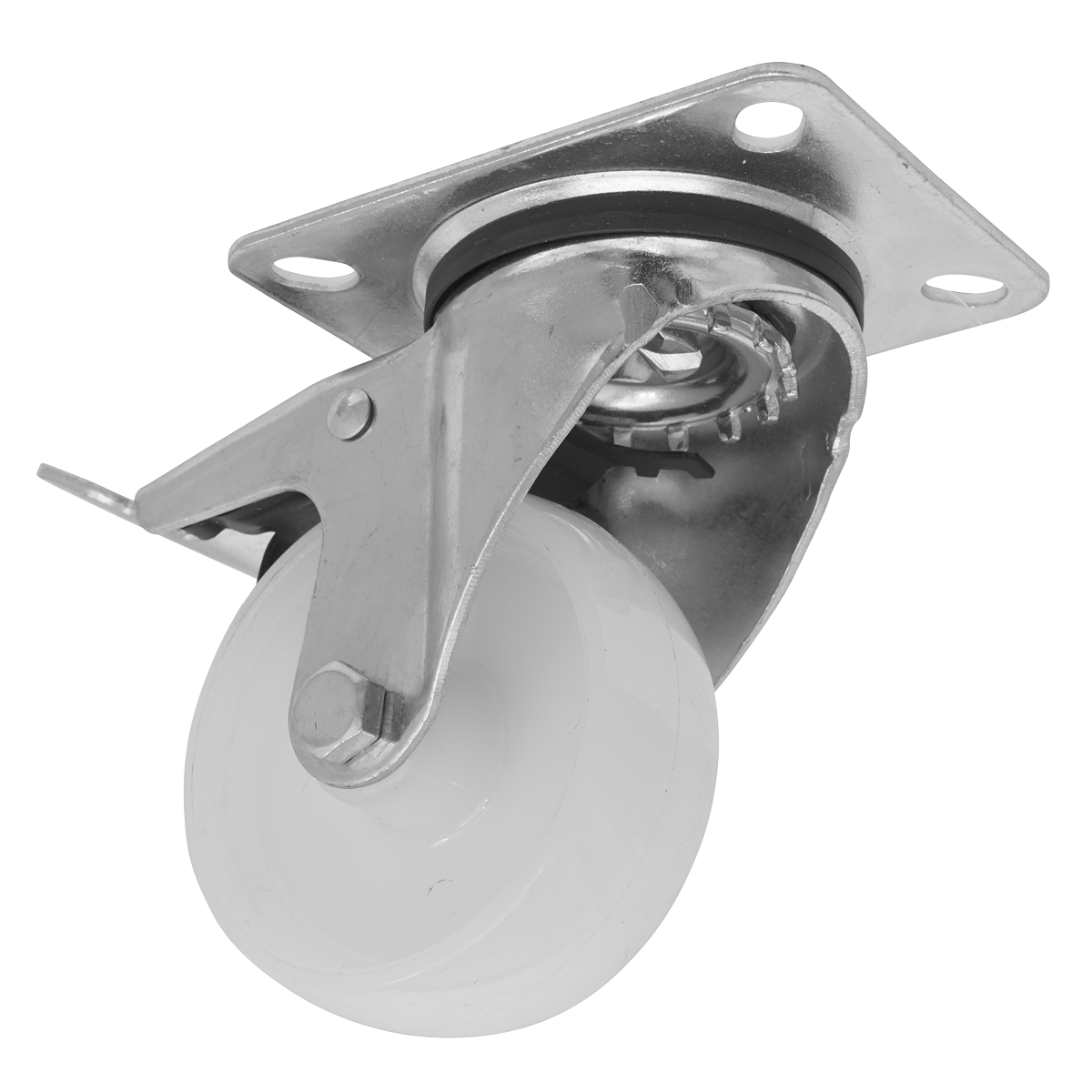 Heavy-Duty Nylon Castor Wheel Swivel with Total Lock Ø80mm - Trade SCW480SPLEM