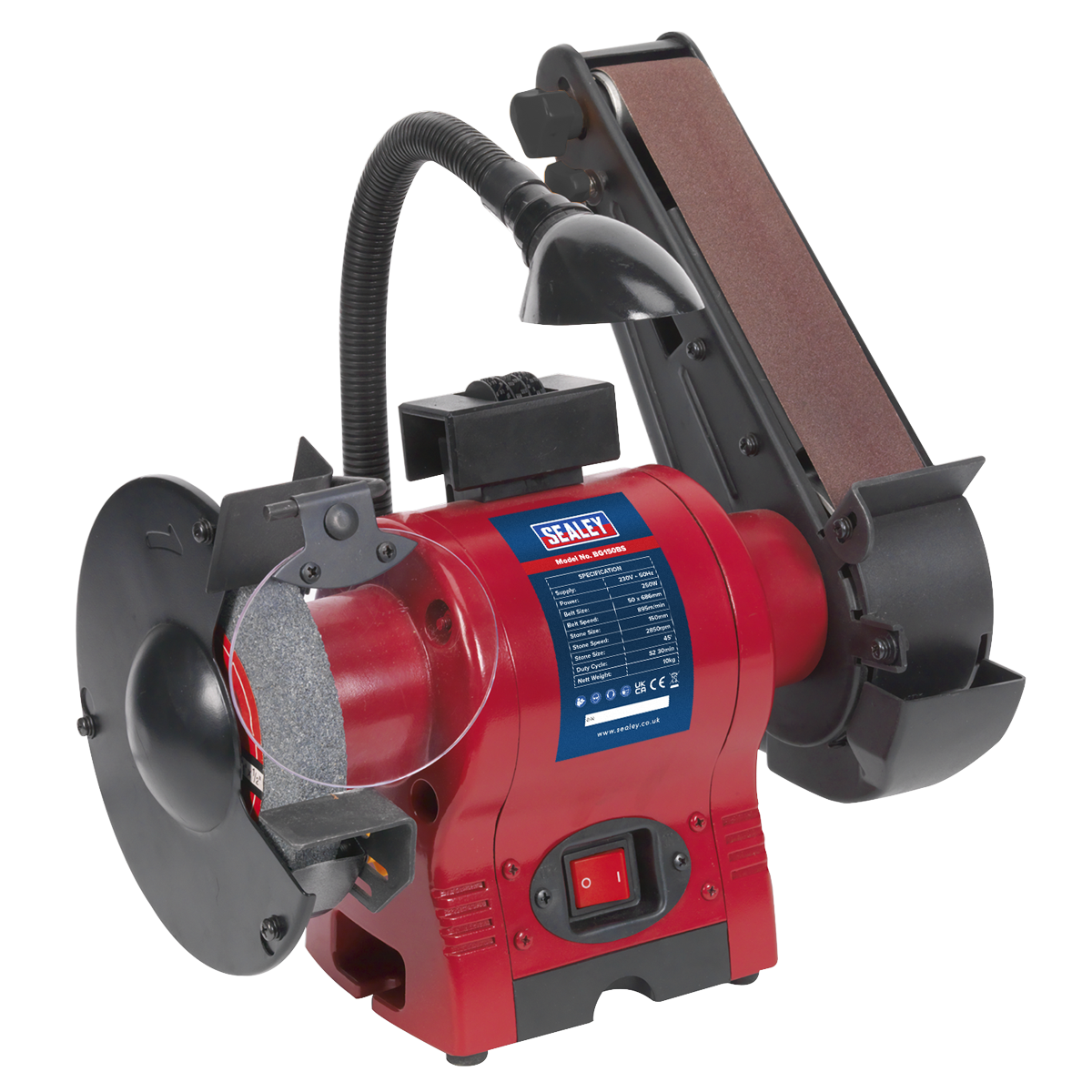 Bench Grinder Ø150mm with 50mm Belt Sander & Work Light 250W/230V BG150BS