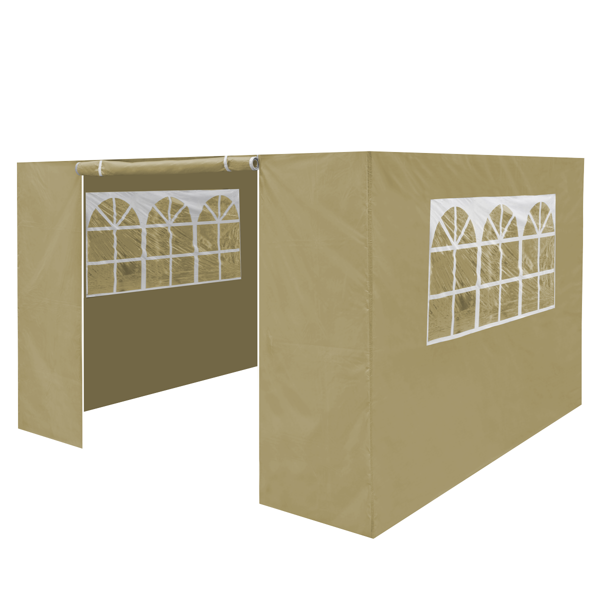 Dellonda Premium Side Walls/Doors/Windows for Gazebo/Marquee, Fits 2 x 2m Models - Beige DG142