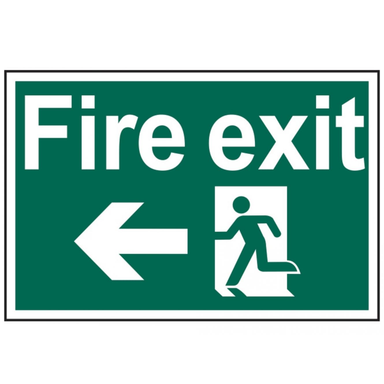 Fire Exit Running Man Arrow Left - PVC 300 x 200mm SCA1506