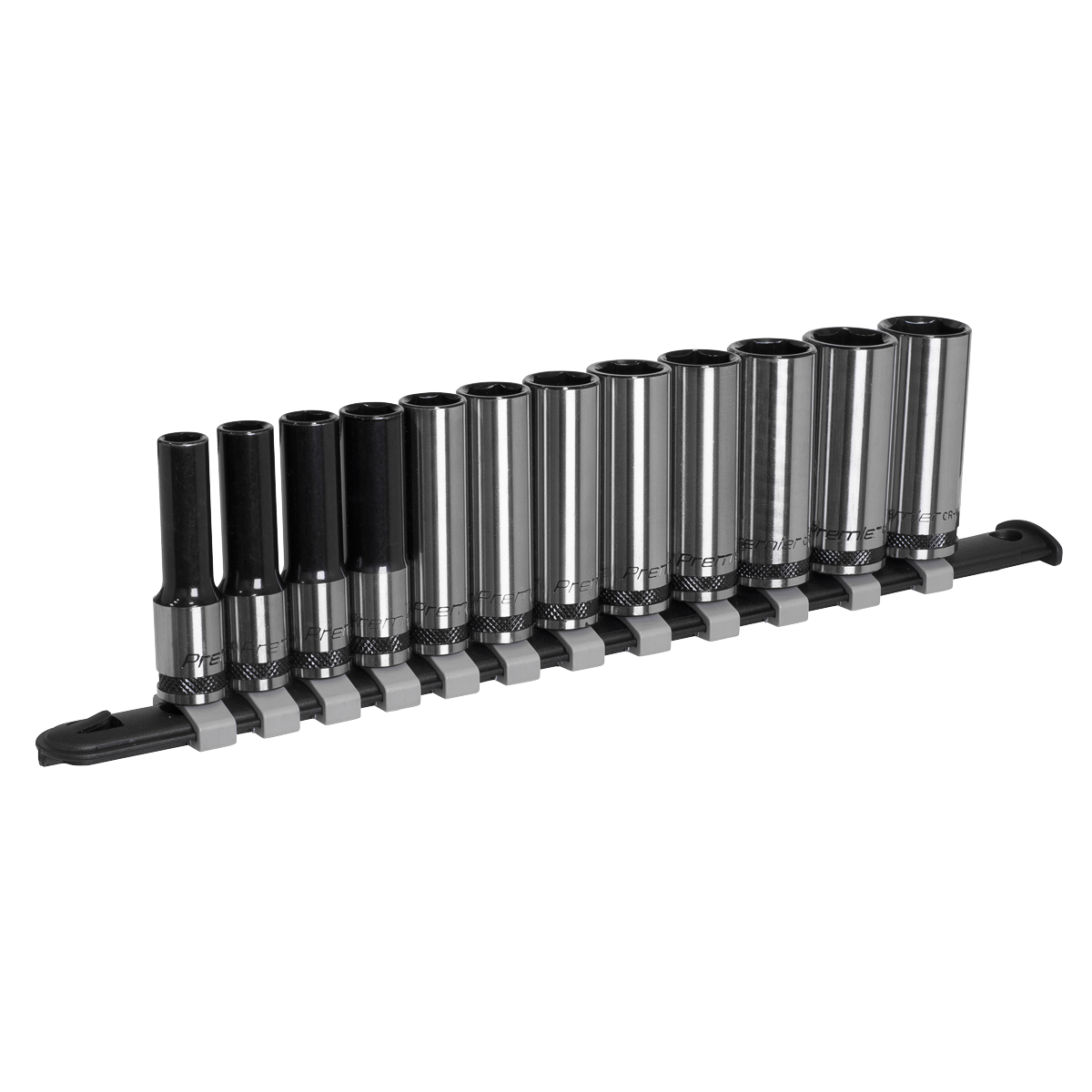 Socket Set Deep 12pc 3/8"Sq Drive Metric - Black Series AK7993