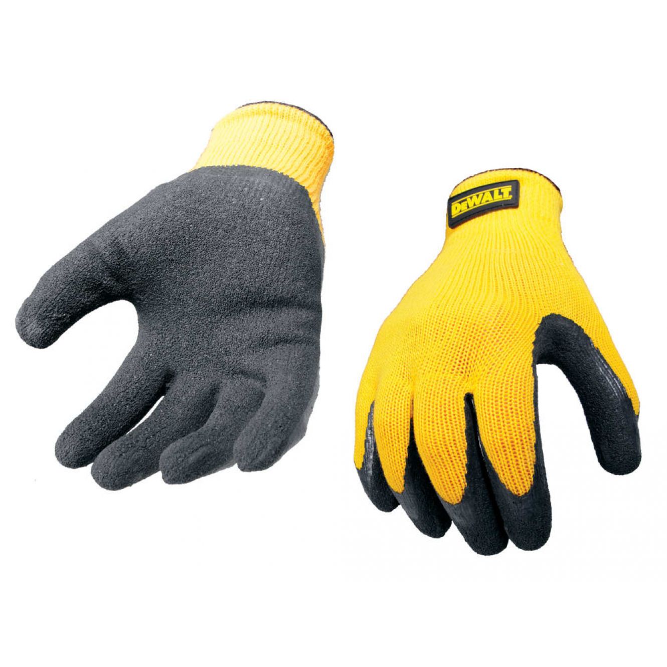 Yellow Knit Back Latex Gloves - Large DEWGRIPPER