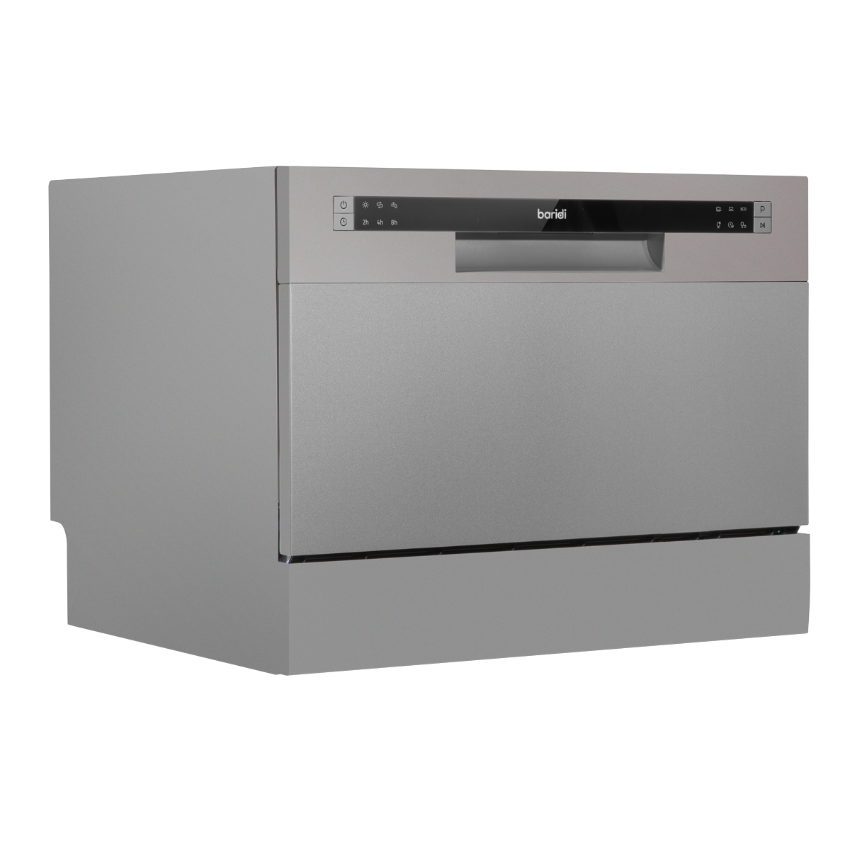 Baridi Compact Tabletop Dishwasher 6 Place Settings, 6 Programmes, Low Noise, 6.5L Cycle, Start Delay - Silver DH84